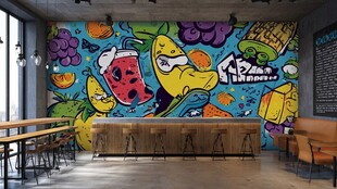 多彩涂鸦装点个性餐厅空间