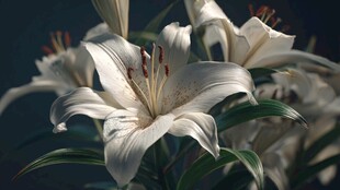 纯洁优雅的白色百合花