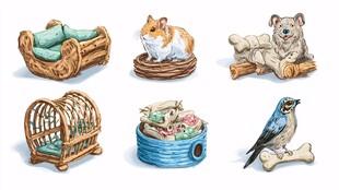 可爱宠物与舒适窝居展示