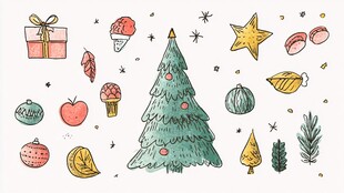 圣诞手绘元素集合