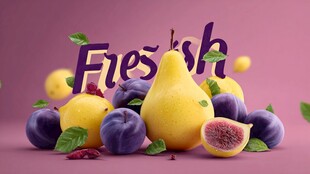 新鲜水果组合 色彩诱人