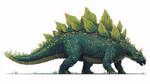 奇幻绿甲剑龙插画形象