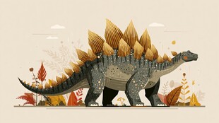 剑龙插画 秋日植物相伴