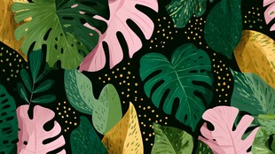 热带植物图案背景设计