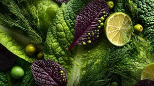 多彩新鲜蔬菜与清新水果