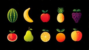 多彩水果插画集合