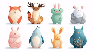 可爱卡通动物集合