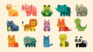 可爱卡通动物集合