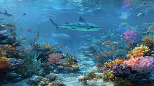 梦幻海底世界 鲨鱼与珊瑚