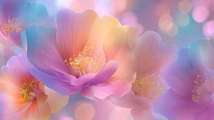 梦幻绚丽花朵绽放瞬间