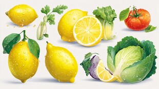 新鲜蔬果组合展示