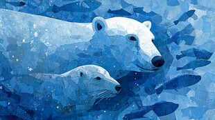 北极母子熊的冰海之旅