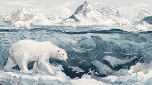 极地冰雪世界中的动物奇观