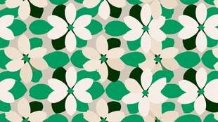 绿叶白花几何图案背景