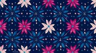 花卉几何图案无缝背景图