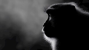 黑猴侧影 光影间的静谧