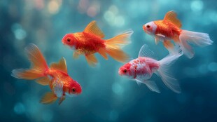 灵动金鱼水中悠游