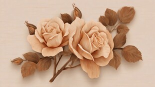 木质玫瑰装饰摆件