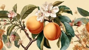 枝头硕果繁花的美好景象