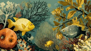 海底奇幻鱼群与珊瑚景观