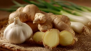 大蒜生姜葱 新鲜食材组合