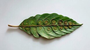 创意卷叶艺术作品展示