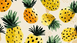 水彩风菠萝图案背景图