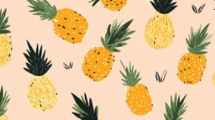 可爱手绘菠萝图案背景