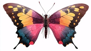 五彩斑斓蝴蝶展翅图