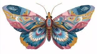 绚丽多彩的艺术风蝴蝶图案