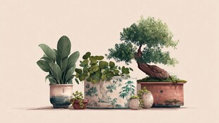 精致盆栽组合 绿意盎然