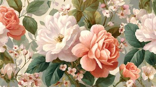 复古风花卉图案背景