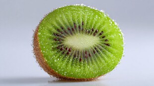 切片绿心猕猴桃特写