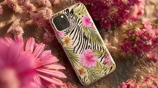 斑马花卉图案手机壳展示