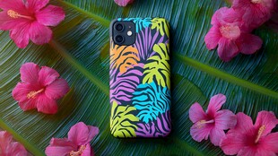 多彩热带风手机壳与花卉