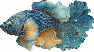 梦幻蓝金鱼 绮丽灵动身姿