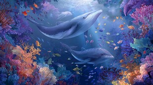 梦幻海底世界的鲸鱼奇遇