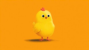 可爱小黄鸡站立