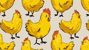 可爱小黄鸡无缝图案设计
