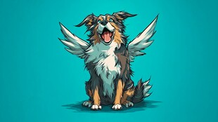 长着翅膀的欢乐狗狗