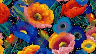 绚丽多彩花卉图案背景