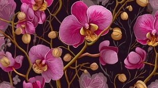 梦幻紫兰花卉图案背景