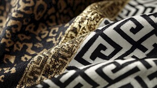 奢华几何豹纹图案布料