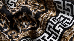 豹纹几何图案精美丝绸面料