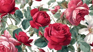 浪漫玫瑰花卉图案