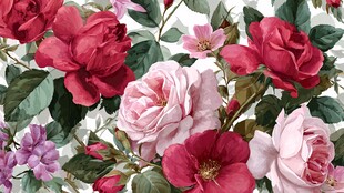 复古风多彩花卉图案