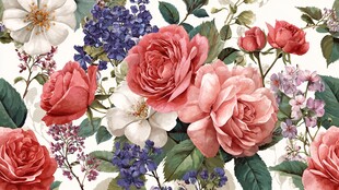 缤纷花卉图案 浪漫又唯美