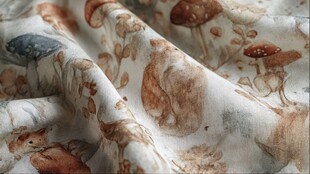 蘑菇动物图案精美布料