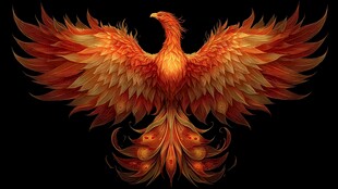 火焰凤凰展翅图