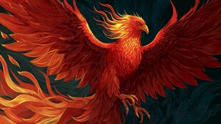 烈焰凤凰展翅翱翔